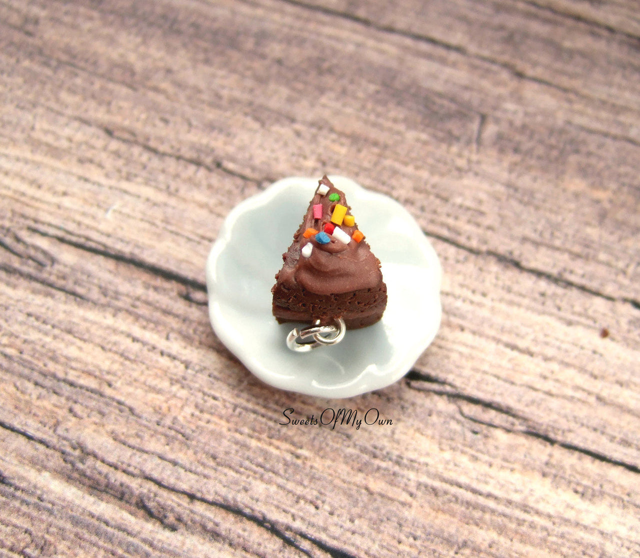 Chocolate Cake with Sprinkles Charm - SweetsOfMyOwn