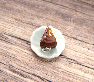 Chocolate Cake with Sprinkles Charm - SweetsOfMyOwn