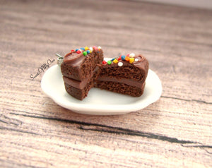 Chocolate Cake with Sprinkles Stud Earrings - SweetsOfMyOwn