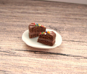 Chocolate Cake with Sprinkles Stud Earrings - SweetsOfMyOwn