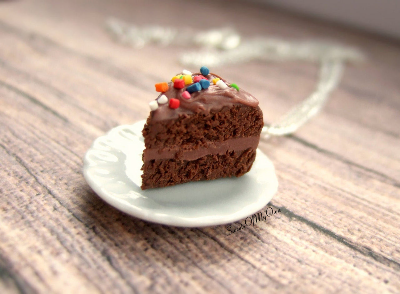 Chocolate Cake with Sprinkles Charm - SweetsOfMyOwn