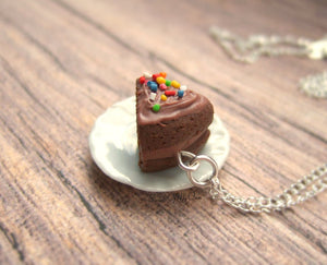 Chocolate Cake with Sprinkles Charm - SweetsOfMyOwn