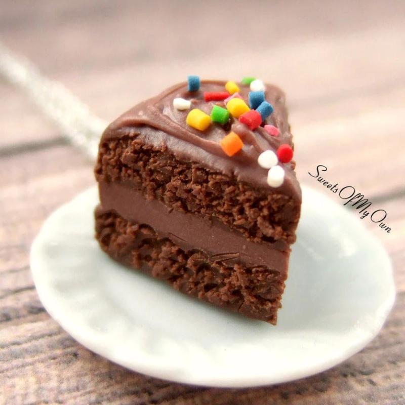 Chocolate Cake with Sprinkles Charm - SweetsOfMyOwn
