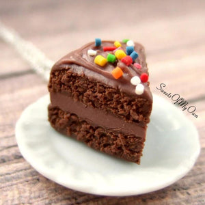 Chocolate Cake with Sprinkles Charm - SweetsOfMyOwn
