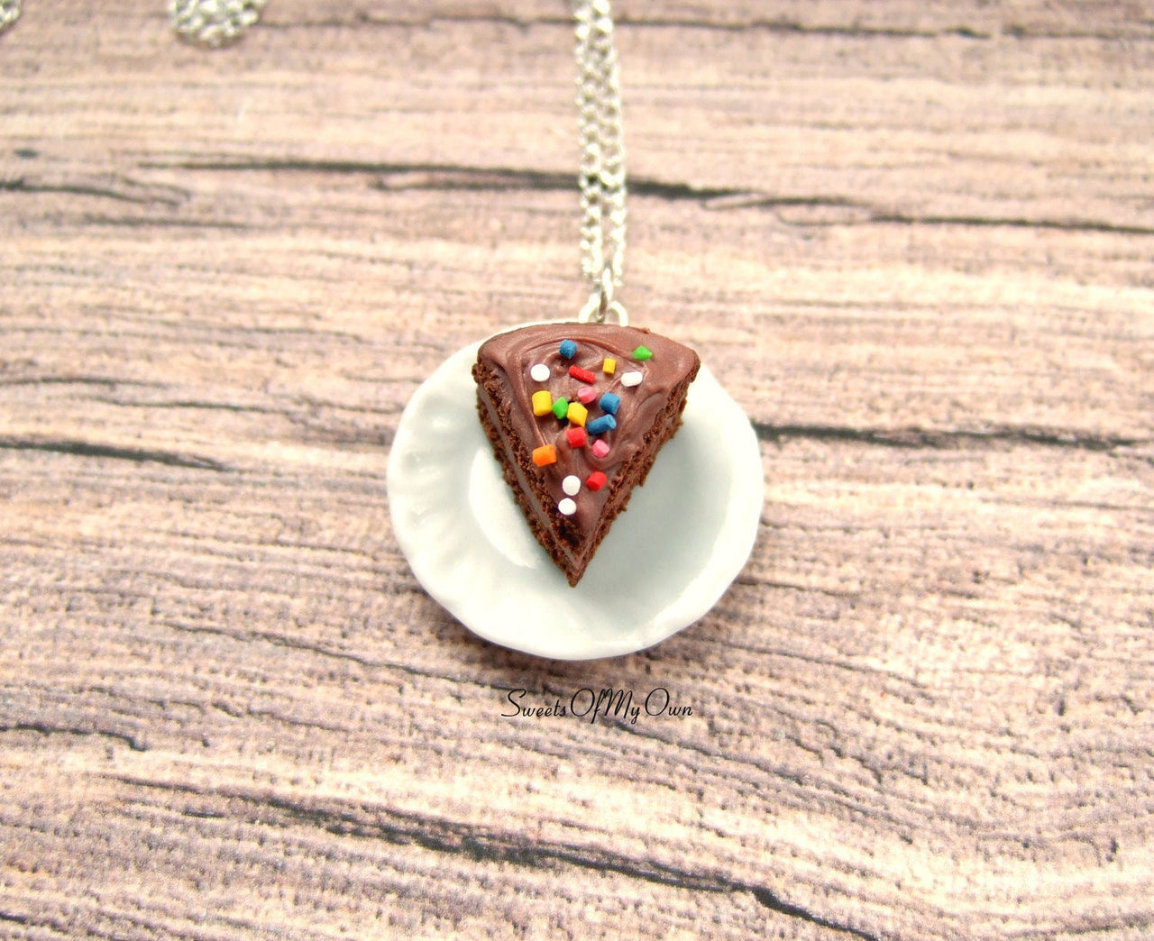 Chocolate Cake with Sprinkles Charm - SweetsOfMyOwn