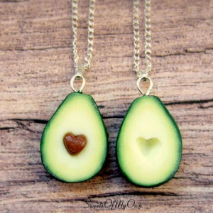 Avocado Heart BFF Charms - Set of 2 Halves - SweetsOfMyOwn