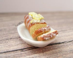 MTO - Miniature Lemon Drizzle Cake - Doll House 1:12 Scale - SweetsOfMyOwn