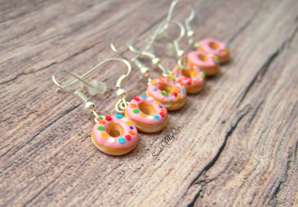 Pink Donuts - Dangle Earrings - MTO