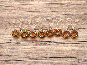 Chocolate Donuts Dangle Earrings - Choose your Style - MTO