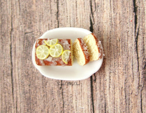 MTO - Miniature Lemon Drizzle Cake - Doll House 1:12 Scale - SweetsOfMyOwn