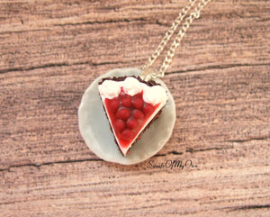 Black Forest Gateau Cake Charm - Necklace/Charm/Keychain - MTO