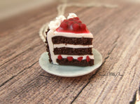 Thumbnail for Black Forest Gateau Cake Charm - Necklace/Charm/Keychain - MTO