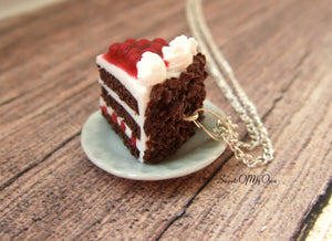 Black Forest Gateau Cake Charm - Necklace/Charm/Keychain - MTO