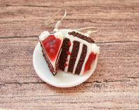 Thumbnail for Black Forest Gateau Cake Slice - Dangle Earrings - MTO