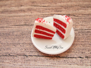 Red Velvet Cake Slice - Stud Earrings - MTO