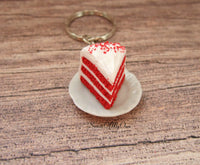 Thumbnail for Red Velvet Cake Slice Charm - Necklace/Charm/Keychain - MTO