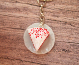 Red Velvet Cake Slice Charm - Necklace/Charm/Keychain - MTO