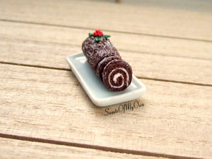 Miniature Christmas Yule Log - Doll House 1:12 Scale - MTO
