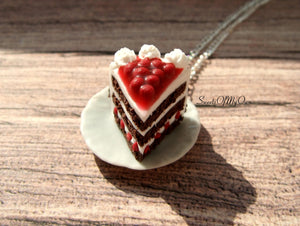 Black Forest Gateau Cake Charm - Necklace/Charm/Keychain - MTO
