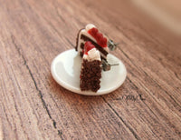 Thumbnail for Black Forest Gateau Cake Slice - Stud Earrings - MTO