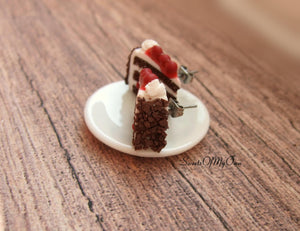 Black Forest Gateau Cake Slice - Stud Earrings - MTO