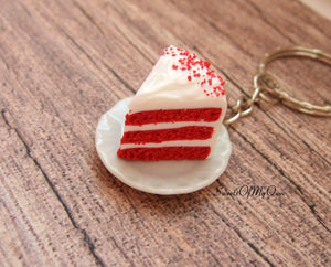 Red Velvet Cake Slice Charm - Necklace/Charm/Keychain - MTO
