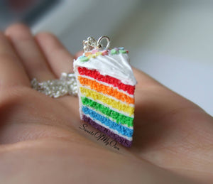 Rainbow Cake Slice Charm - SweetsOfMyOwn