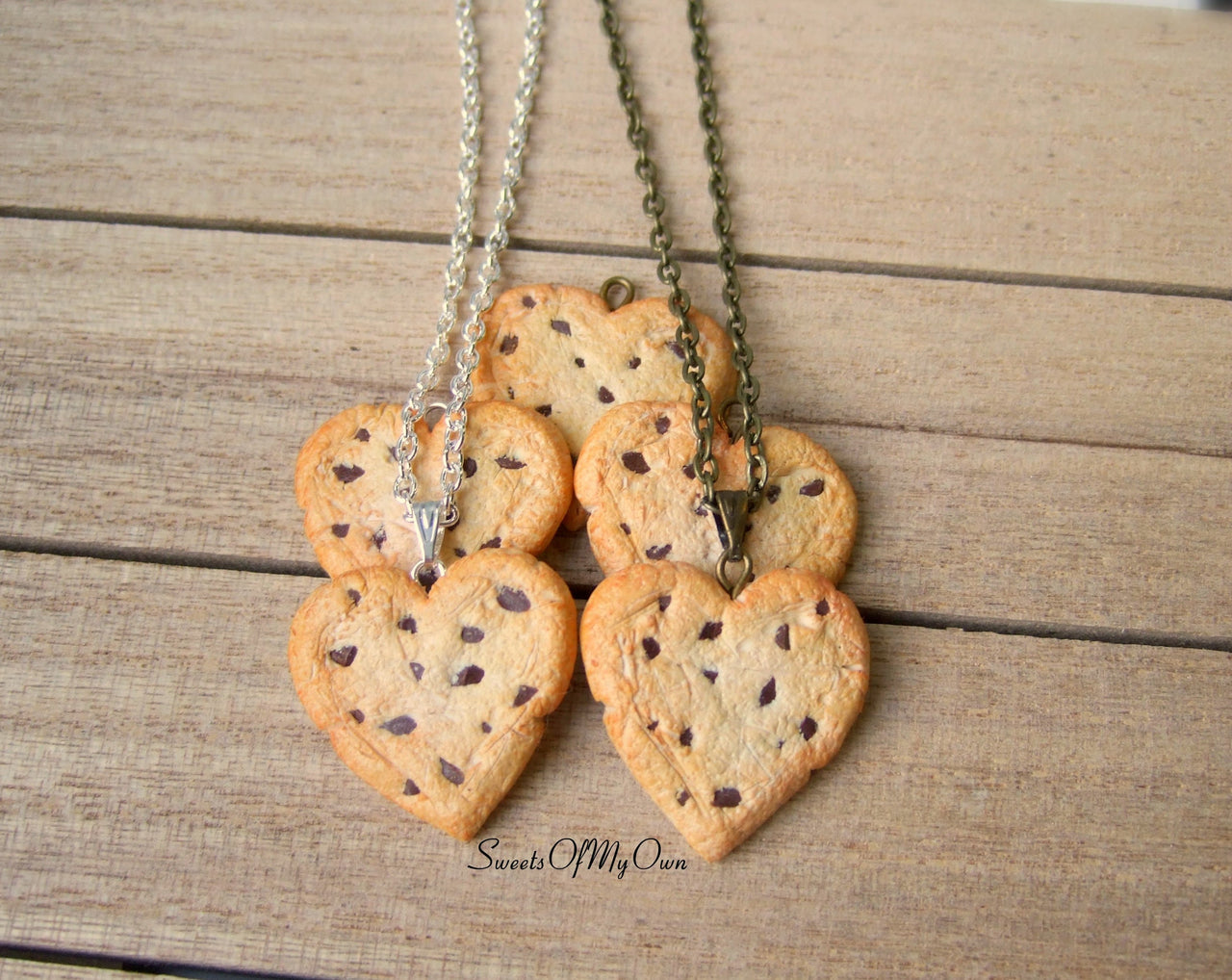 Heart Chocolate Chip Cookie - Charm/Necklace/Keychain - MTO