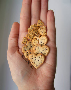 Heart Chocolate Chip Cookies - Stud Earrings - MTO
