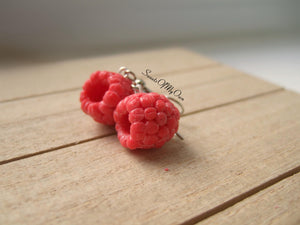 Raspberry Dangle Earrings - MTO