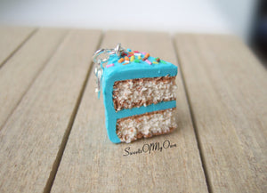 Turquoise Cake Slice Charm - SweetsOfMyOwn