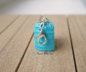 Turquoise Cake Slice Charm - SweetsOfMyOwn