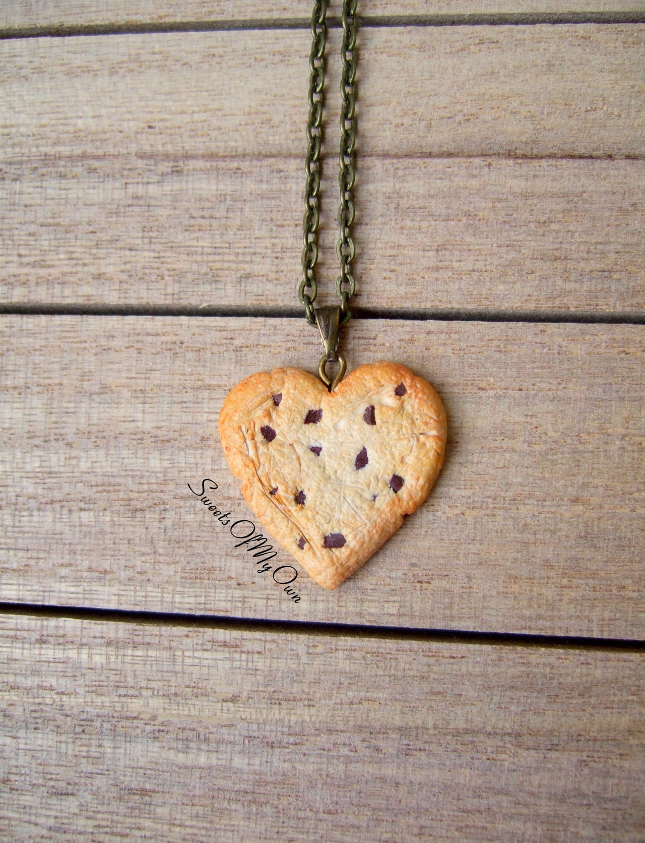 Heart Chocolate Chip Cookie - Charm/Necklace/Keychain - MTO