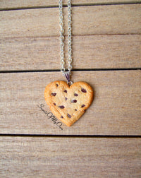 Thumbnail for Heart Chocolate Chip Cookie - Charm/Necklace/Keychain - MTO