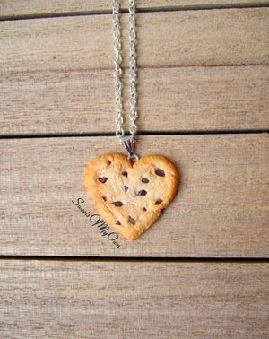 Heart Chocolate Chip Cookie - Charm/Necklace/Keychain - MTO