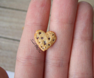 Heart Chocolate Chip Cookies - Stud Earrings - MTO