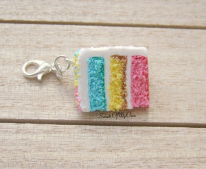 Spring Cake Slice - Charm/Necklace/Keychain - MTO