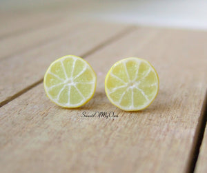 Lemon Slice Stud Earrings - SweetsOfMyOwn