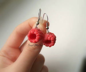 Raspberry Dangle Earrings - MTO