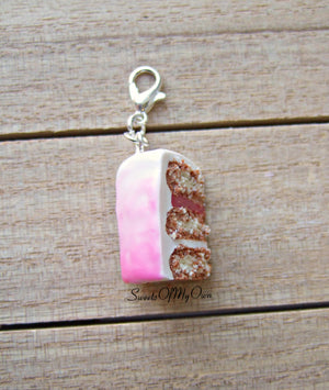 Pink Ombre Cake Slice Charm - SweetsOfMyOwn