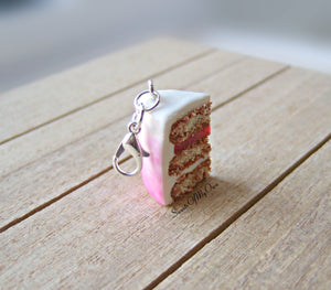 Pink Ombre Cake Slice Charm - SweetsOfMyOwn