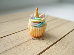 Unicorn Cupcake Charm - Necklace/Charm/Keychain - MTO