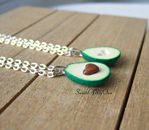 Avocado Heart BFF Charms (small) - Set of 2 Halves - SweetsOfMyOwn