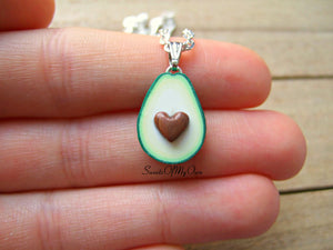 Avocado Heart BFF Charms (small) - Set of 2 Halves - SweetsOfMyOwn