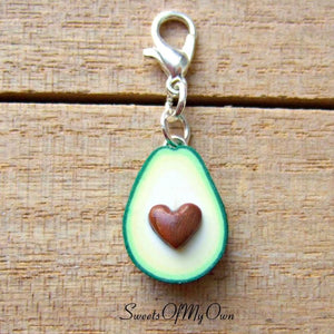 Avocado Half Heart Charm 1.5cm in size - SweetsOfMyOwn