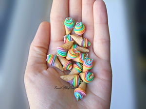 Rainbow Ice Cream - Necklace/Charm - MTO