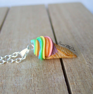 Rainbow Ice Cream - Necklace/Charm - MTO