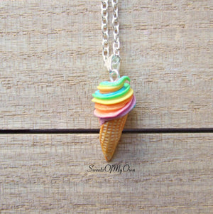 Rainbow Ice Cream - Necklace/Charm - MTO