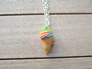 Rainbow Ice Cream - Necklace/Charm - MTO