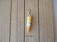 Thumbnail for Lemon Triple Scoop Ice Cream Cone Charm - SweetsOfMyOwn